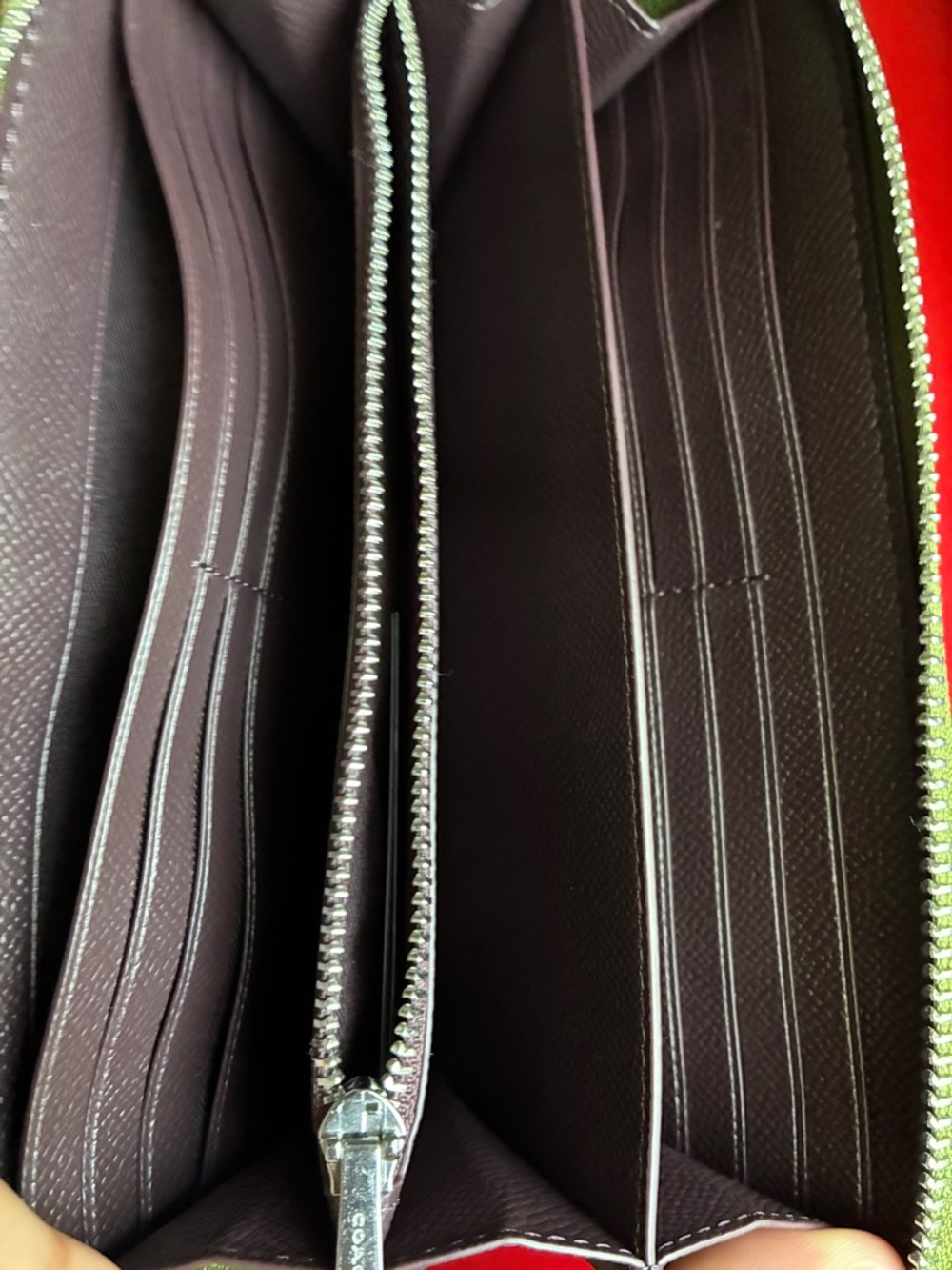 Coach Lime Green Saffiano Zip Wallet with Silver Logo - Picture 7 of 13